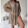 Summer Loose Cardigan Sun Protection Sarong Woman Bikini Cover-up Swimsuit Solid Beachwear Cover-Ups Swimwear Women Kimono Dress