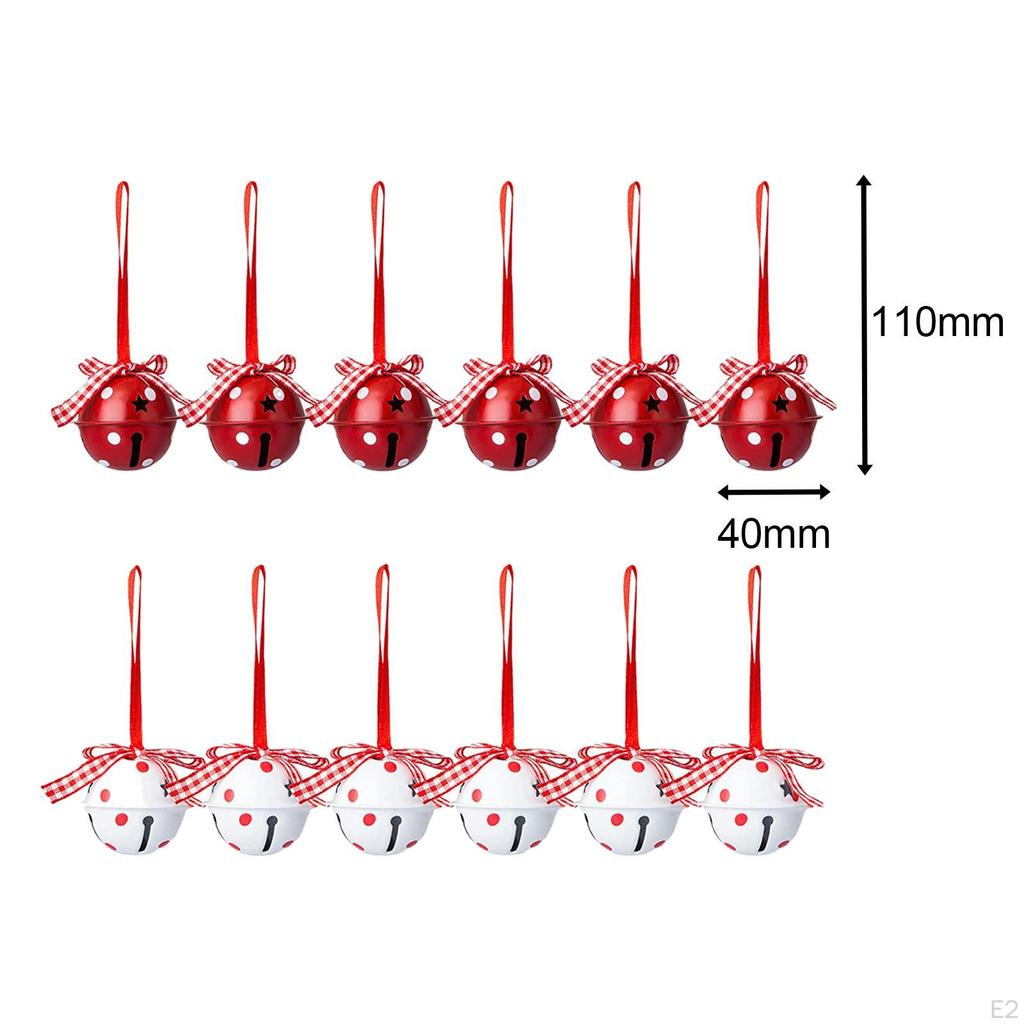 12 Pcs Hanging Bell Ornaments Holiday DIY Decorations Decorative Crafts Christmas Bells