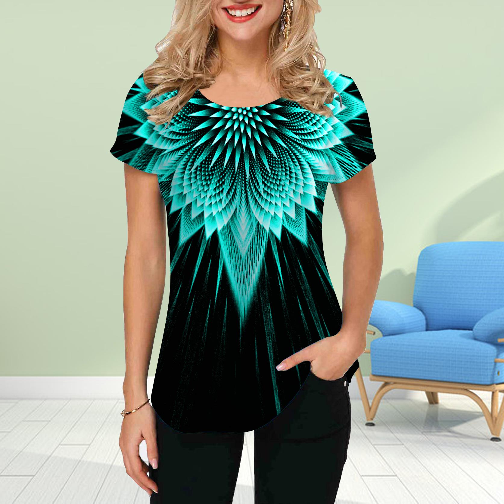 

Модная женская футболка с принтом в виде цветка ледяного столба, забавная повседневная футболка с круглым вырезом и короткими рукавами, летняя женская футболка 8XL светло-зеленый