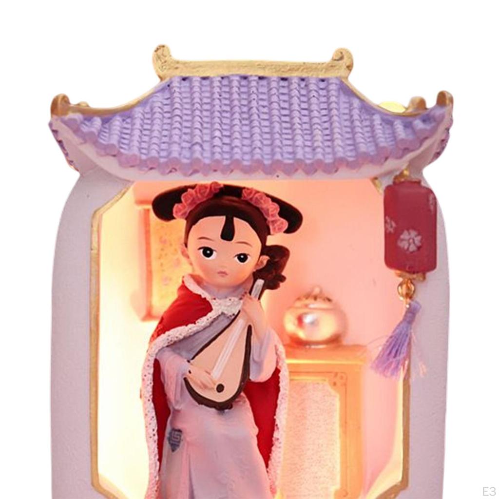 Traditional Chinese Girl Figurine Night Lamp Ornament Home Decors Creative