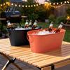 Langlebiger Metall-Aufbewahrungseimer Eisbehälter für Partys, Tragbare Getränketonne mit Griffen, Großer Picknick-Servierbehälter Bier Champagner Cocktail,