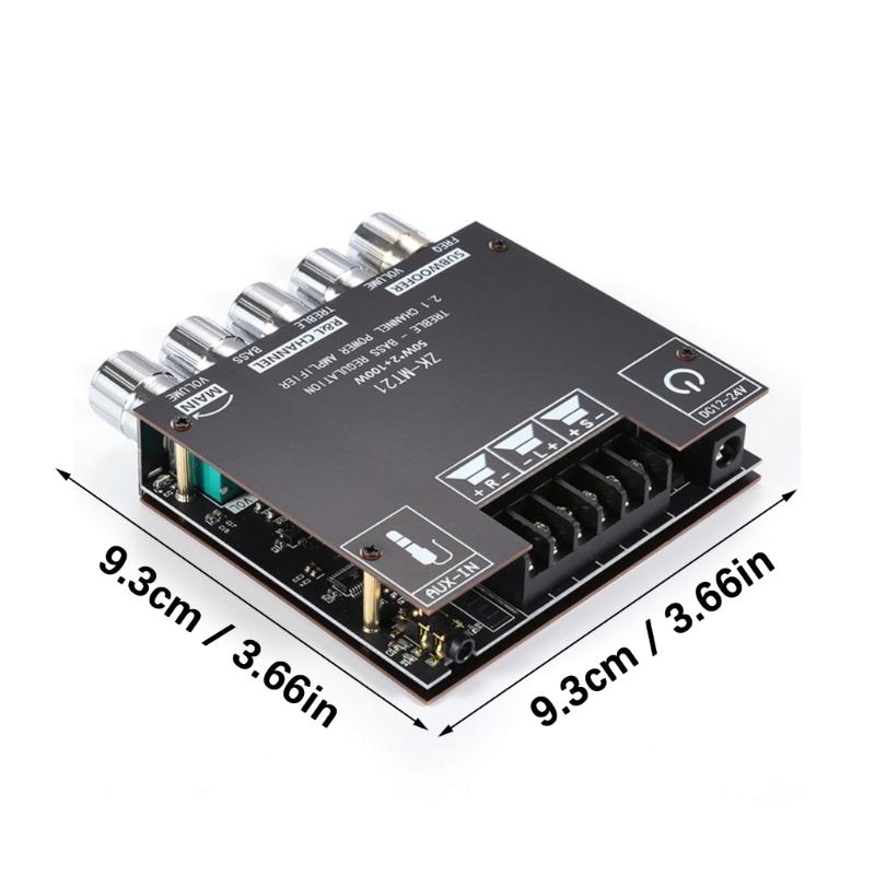 50W+50W+100W Bluetooth-compatible Amplifier Board with Treble and Bass Control Stereo Amplifier Board for Speaker