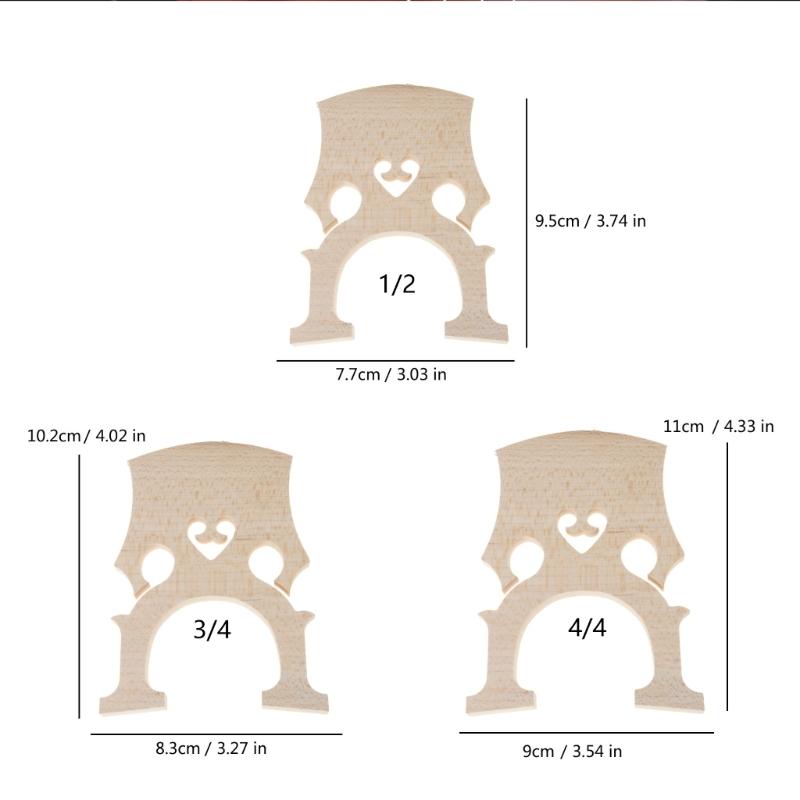 Acoustic Tuning Cello Bridge Wood Precisions Spare Part Suitable for 1/2 3/4 4/4 Instruments Quick Installation Designs