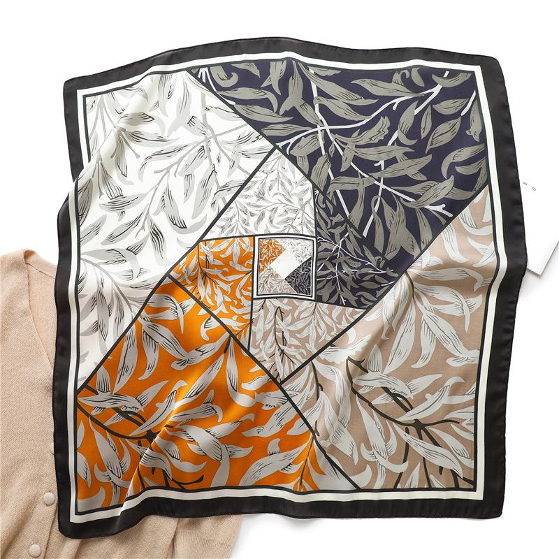 Luxury Scarves 70X70cm Print Square Silk Scarf Women Four Seasons Fashion Shawls Kerchief Bandanna Sunscreen Foulard Hair Band