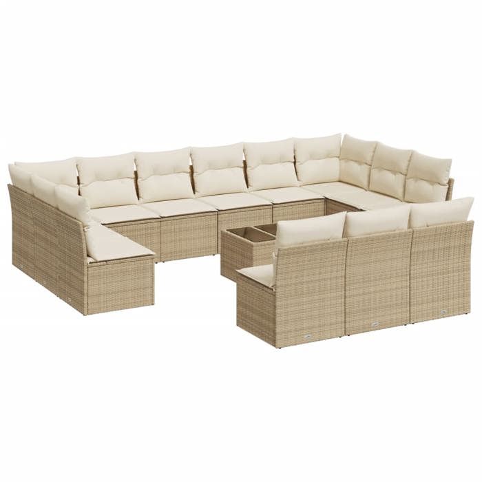 VidaXL Salon de Jardin avec Coussins 11 pcs, Canapés de Terrasse, Ensemble de Meubles de Patio, Mobilier d'Extérieur, 3257074