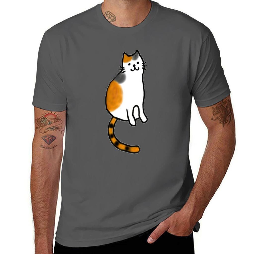 Smiling Calico Cat Tshirt Classic Graphic Short Sleeve Top