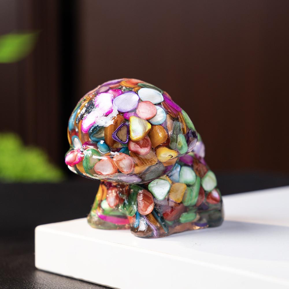 Crystal Resin Dog Deer Office Decor With Pink Quartz For Home And Desk Display