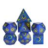 Cusdie Sharp Edges Dice DND Patterned D&D Dice Board Games 7 Handcrafted Polyhedral Dice Set for Role Playing Game Pathfinder