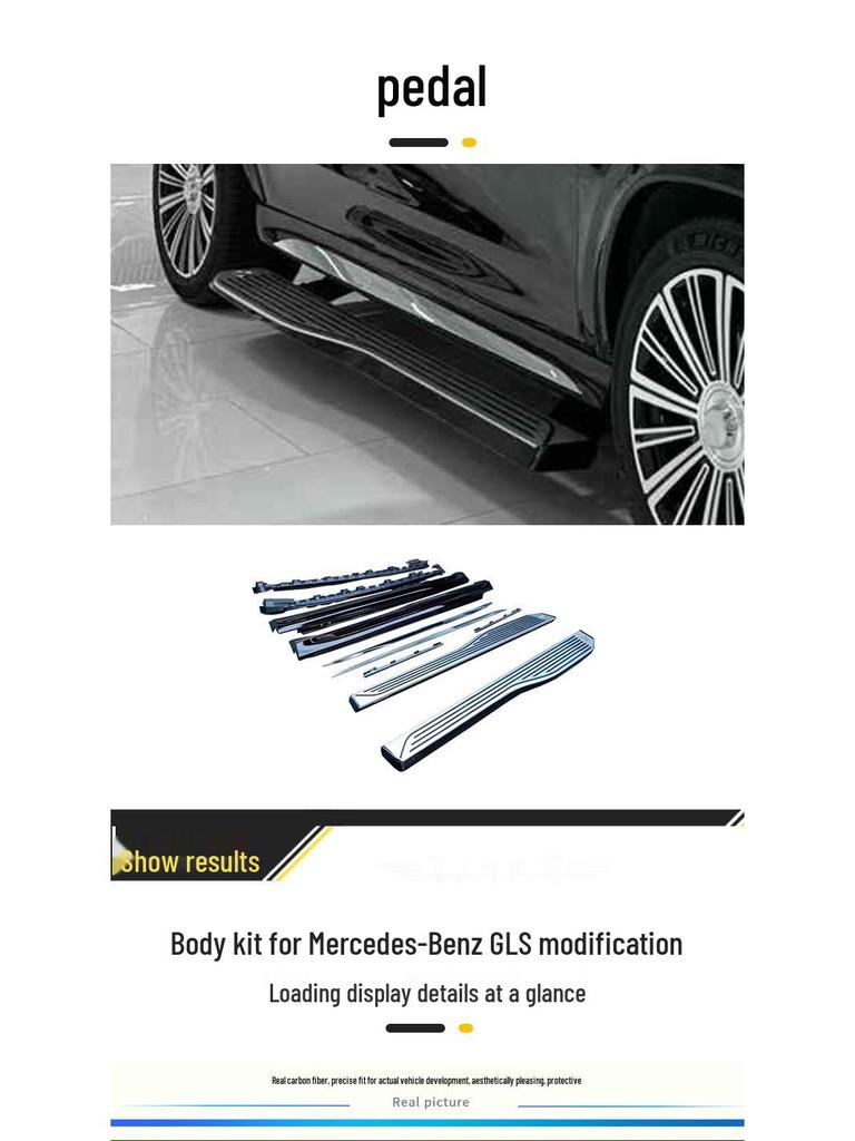 Compatible Mercedes-Benz GLS Maybach Body Kit: Grille, Bumpers, Rear Lip, Tailpipes, Fog Light Surrounds.