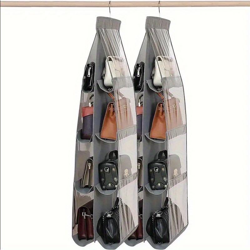 2 шт. Подвесной органайзер для сумок для шкафа, 8 карманов, подвеска-органайзер для хранения сумок из ткани Оксфорд для шкафа Pack of 2
