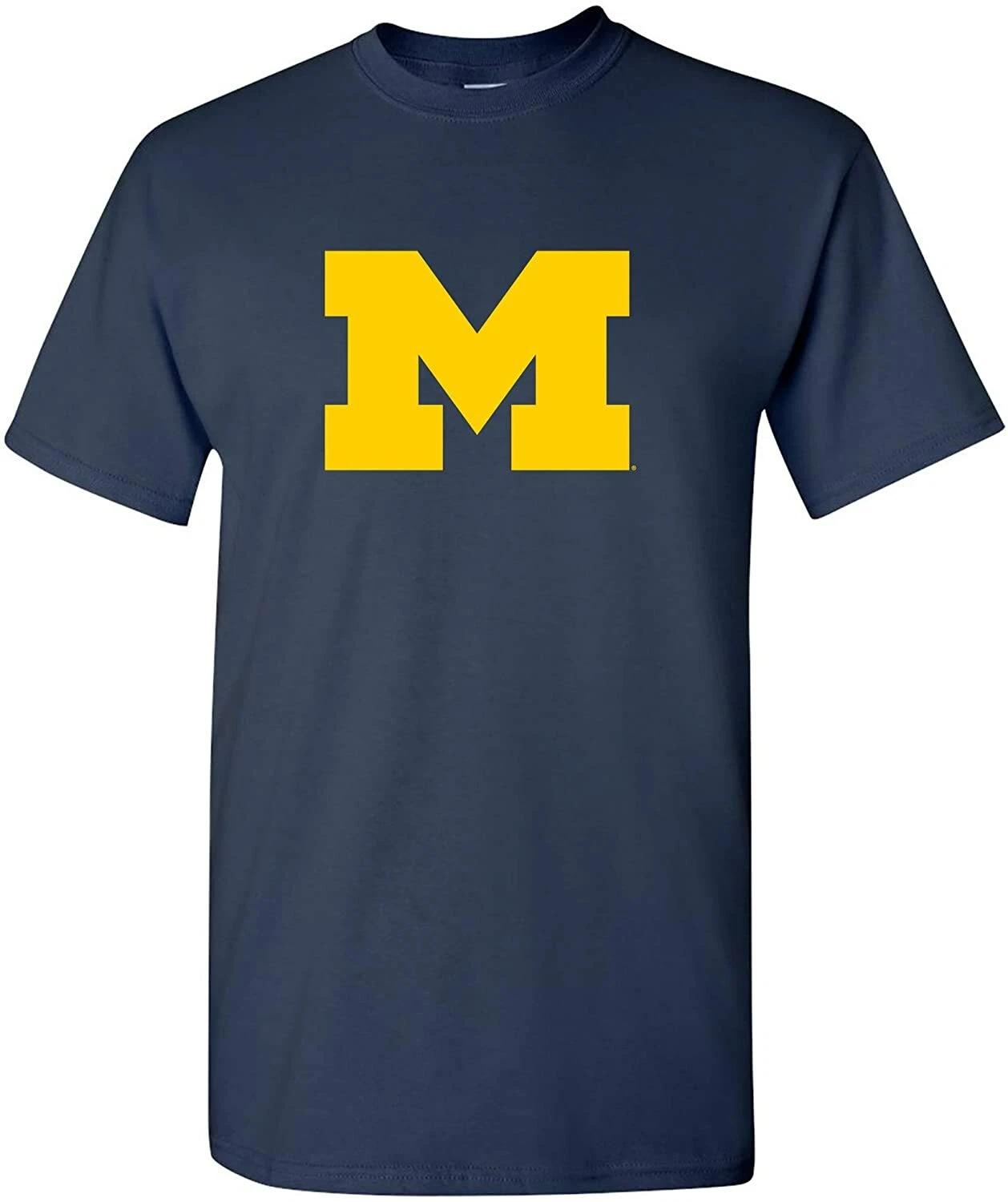 Primary Logo University of Michigan Wolverines Licensed Mens T-Shirt Unisex Tee 4XL