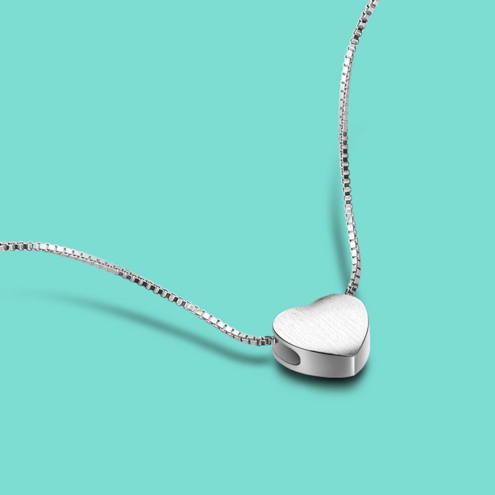 

Минималистское женское ожерелье из стерлингового серебра 925 пробы, подвеска в форме сердца, ниша, очаровательная цепочка для ювелирных изделий, 45 см, Рождественский подарок