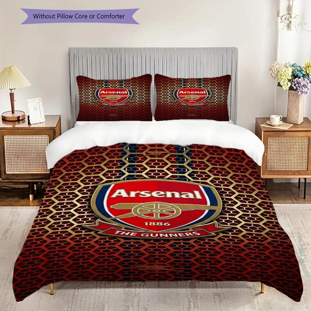 "Arsenal Emblem Vibrant Background" Bedding (1 * duvet cover + 2 * pillowcase, without core) 2DFlat Christmas birthday gift Soft and comfortable