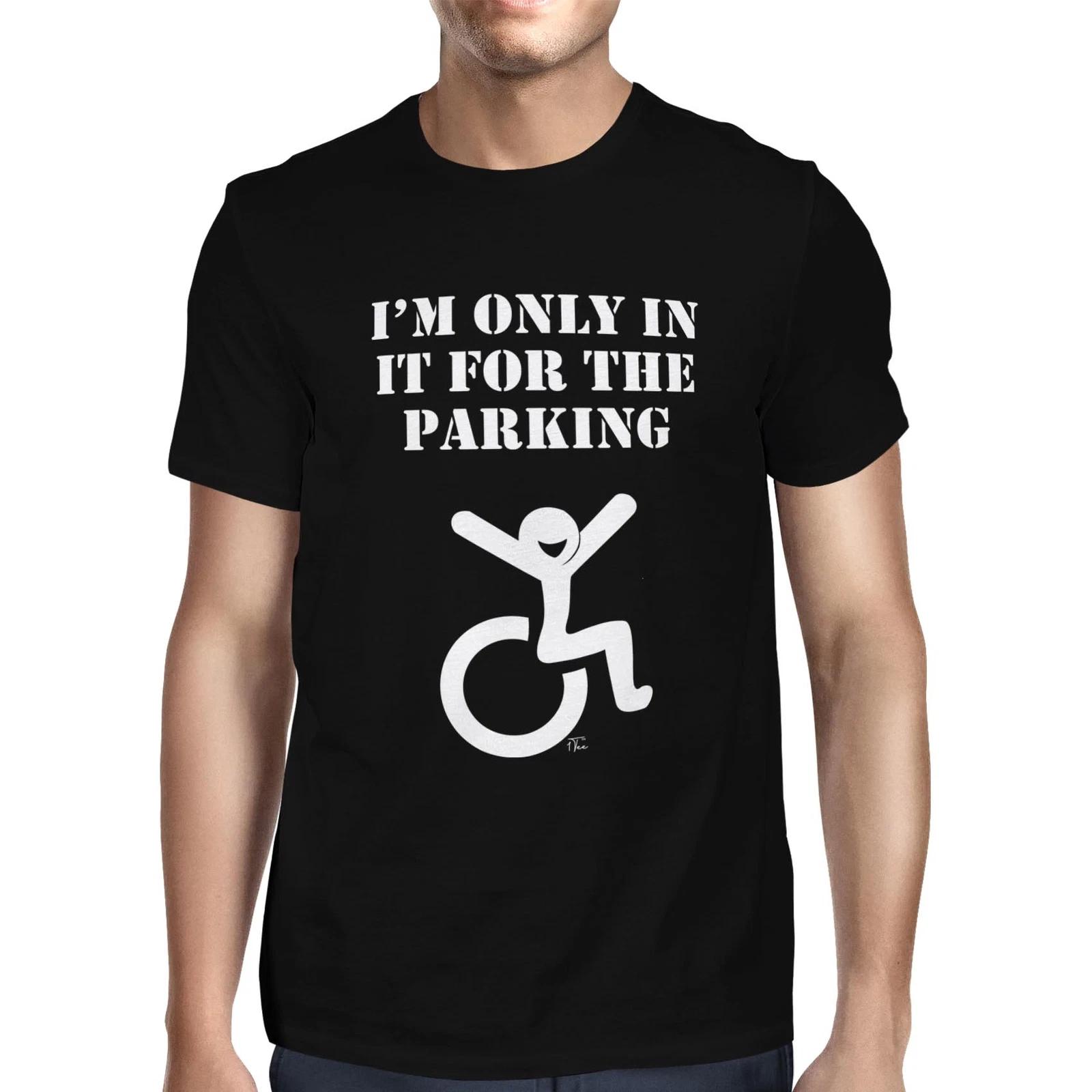 1Tee Mens I m Only In It For The Parking Wheelchair T-Shirt M