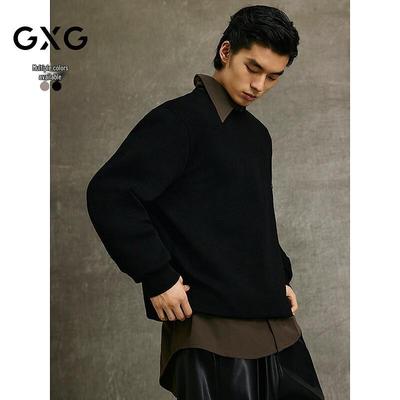 GXG Men's Round Neck Jacquard Long Sleeve Sweatshirt