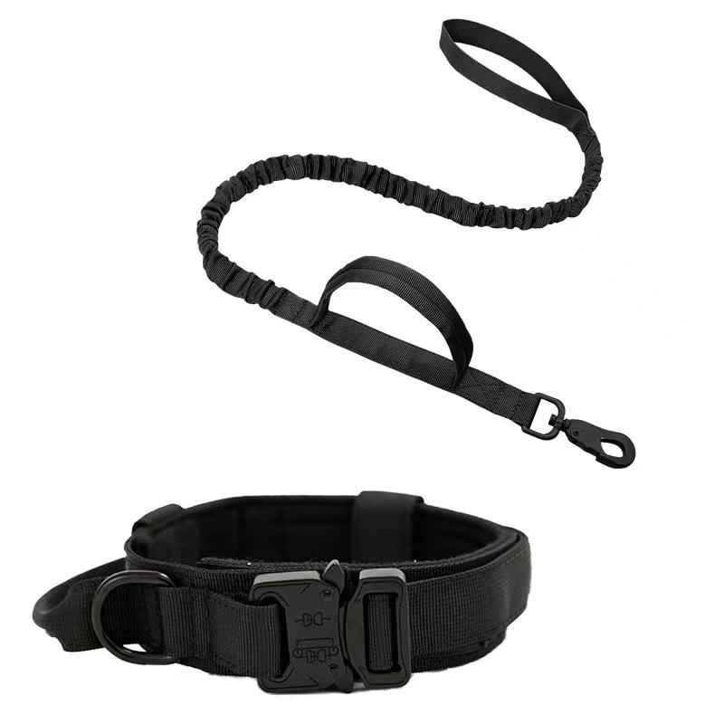 Pet Dog Collar Leash Set Nylon Material Durable Dog Collar Reflective Leash Pet Tactical Training Dog Collar Large Dog Leash Set