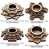 Wood Crafts Lotus Pattern Crystal Carving Wooden Ornaments Crystal Ball Base Meditation Decor Wood Base