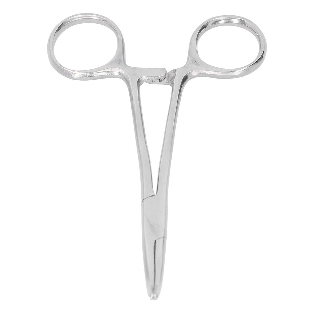 Hemostatic Forceps 14cm Stainless Steel Curved Tip Pliers Pet Hair Tweezers Livestock Supply