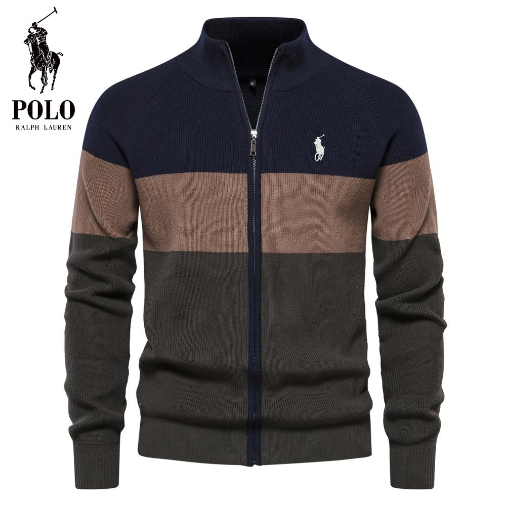 Polo Ralph Lauren Autumn and Winter Embroidery New Men's Knitted Sweater Jacket Sweater Cardigan High-quality Trendy Jacket