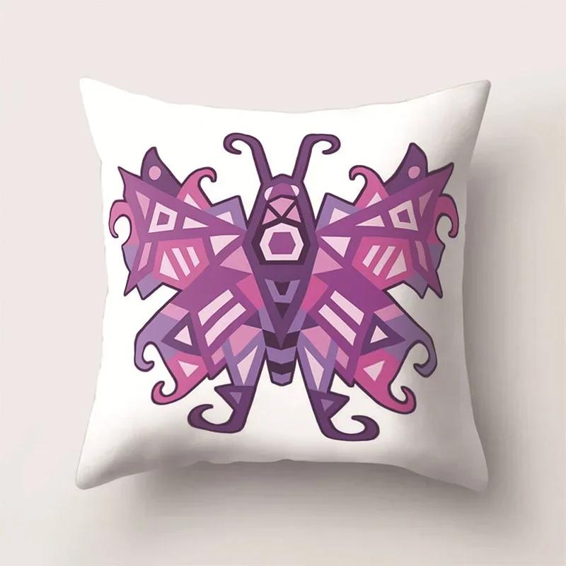 European Color Butterfly Print Sofa Cushion Cover Pillowcase Home Party Car Bedding