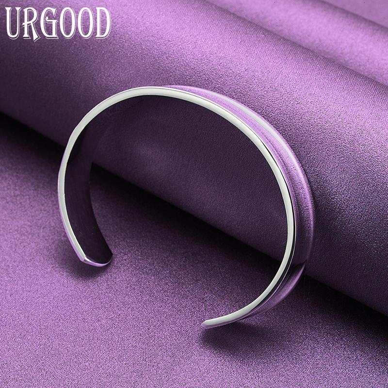 925 Sterling Silber Glatte Öffnung 12mm Armband Modeschmuck