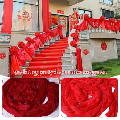 6 Meter Romantic Sheer Crystal Organza Tulle Roll Fabric For Wedding Room Layout Party Staircase Arch Chair Diy Decor Organza