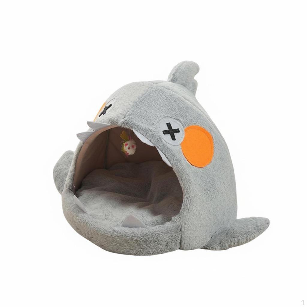 Warm Dog Kennel Machine Washable Enclosed Cat Ing Nest Removable Cushion Soft Kitten Bed for Small
