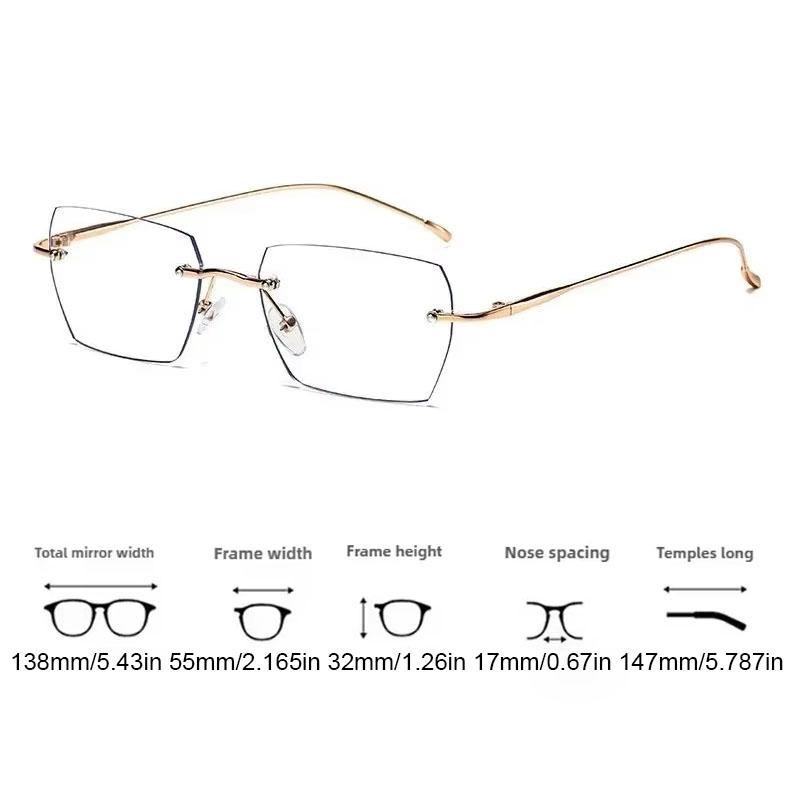 Popular Frameless Elegant Women's Myopia Glasses Ultra Light Neutral Gold Wire Small Frame Anti Blue Light Glasses