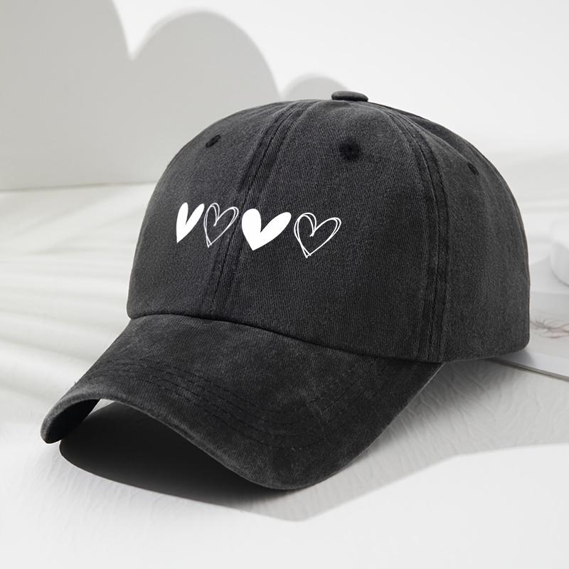 Soft And Heart-Shaped Design Adjustable Retro Unisex Baseball Cap Outdoor Sports Fishing Camping Fashionable Hat