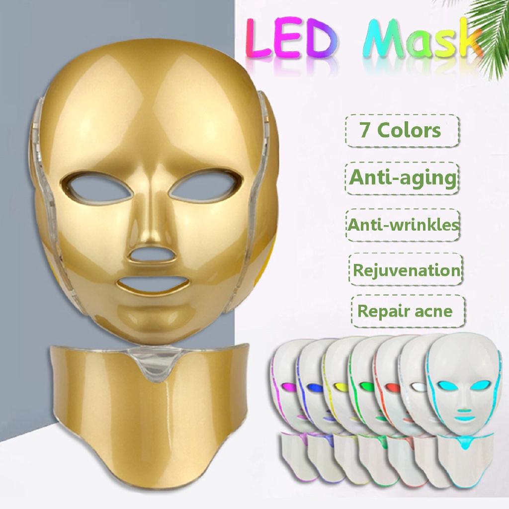 110v-220v Led Facial Mask Korean 7 Colors Photon Therapy Face Mask Machine Light Therapy Acne Led Mask Skin Care Beauty New
