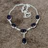 Black Onyx Gemstone Handmade 925 Sterling Silver Jewelry Necklace 18" KKG-409
