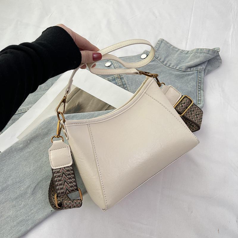 Single Shoulder Bag, Elegant Women's Bag, Wide Shoulder Strap Crossbody Bag, Trendy Mom Bag