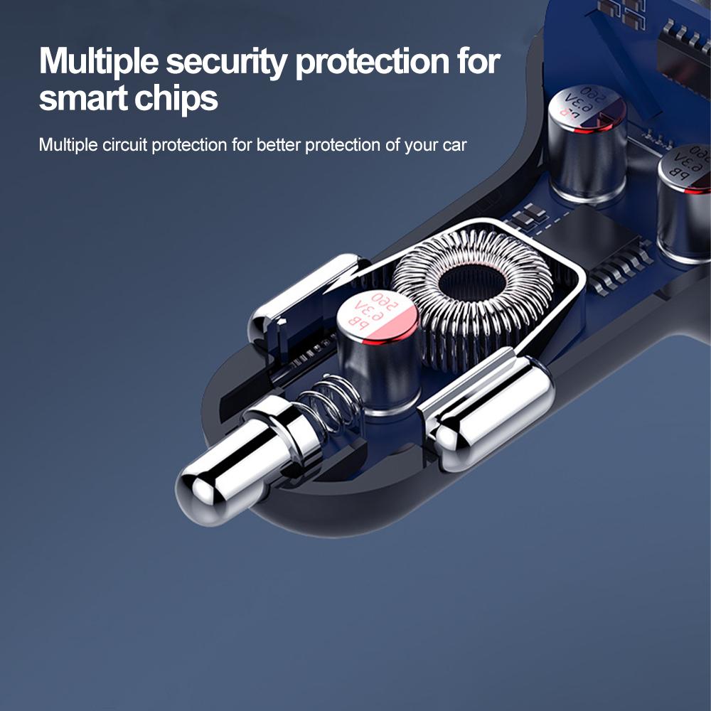 Transmetteur FM sans fil PD 18 W, kit mains libres Bluetooth 5.0 pour voiture, double port USB, chargeur rapide, modulateur radio, lecteur MP3, prise en charge de la carte TF