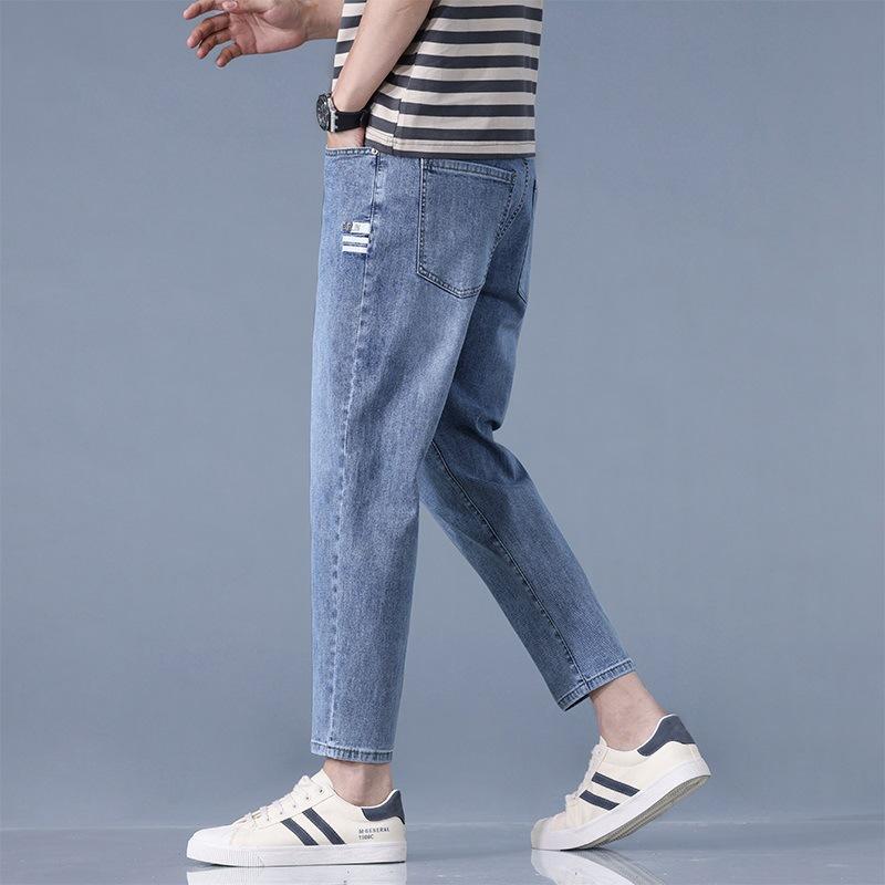 New Spring and Summer Men's Nine-point Pants Slim-fitting Thin-foot Pants Korean Version 9-point Jeans