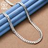 925 Sterling Silver 16/18/20/22/24 Inch 6mm Side Chain Necklace Jewelry