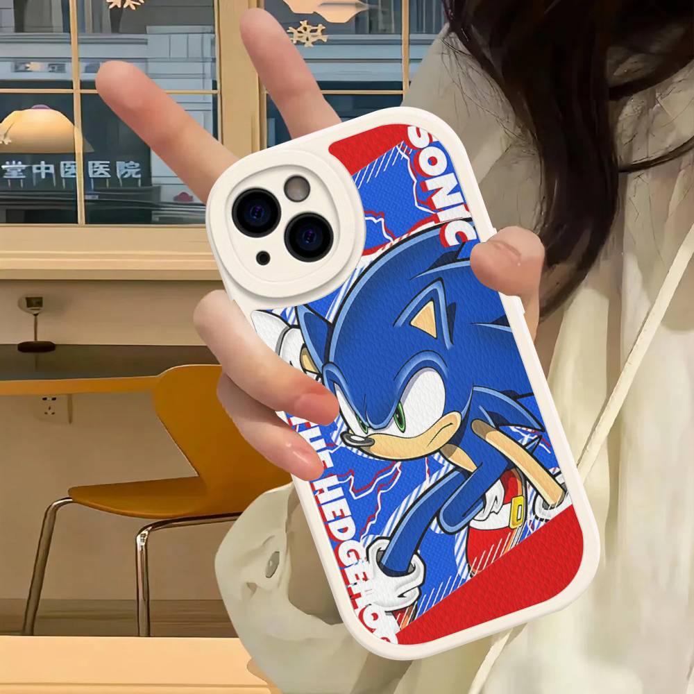 S-SonicS Anime For IPhone 16 15 14 13 12 11 Pro Max Plus Leather Phone Cover