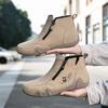 TUINANLE Women High Tops Shoes Spring Zipper Casual Anti Slip Flat Sneakers Girl's Ankle Boots Pink Ladies Shoes