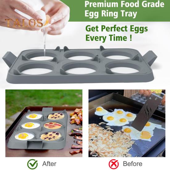 

Силиконовый поднос для колец для яиц, антипригарные, термостойкие, съемные кольца для яиц, без бисфенола А, легко очищаемые формы для яиц для приготовления блинов серый