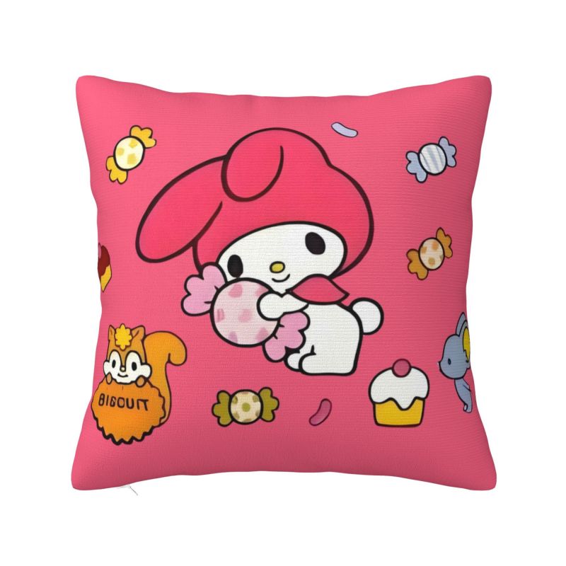 Custom Luxury Sanrio My Melody Anime Cushion Cover for Sofa Polyester Cartoon Cute Throw Pillow Case Bedroom Decoration