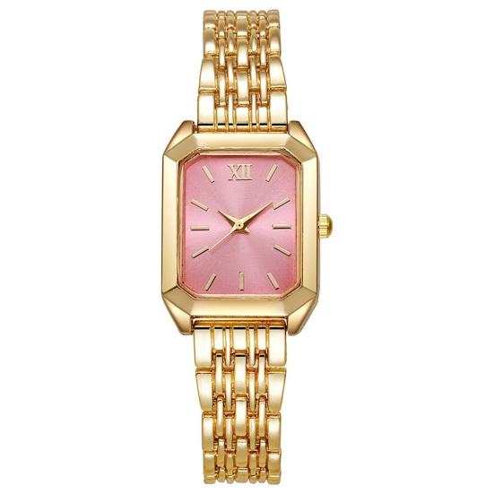 

Ladies Watch Light Luxury Style Square Dial Watch Steel Strap Embellishment Watch for Office рожевий/золотий