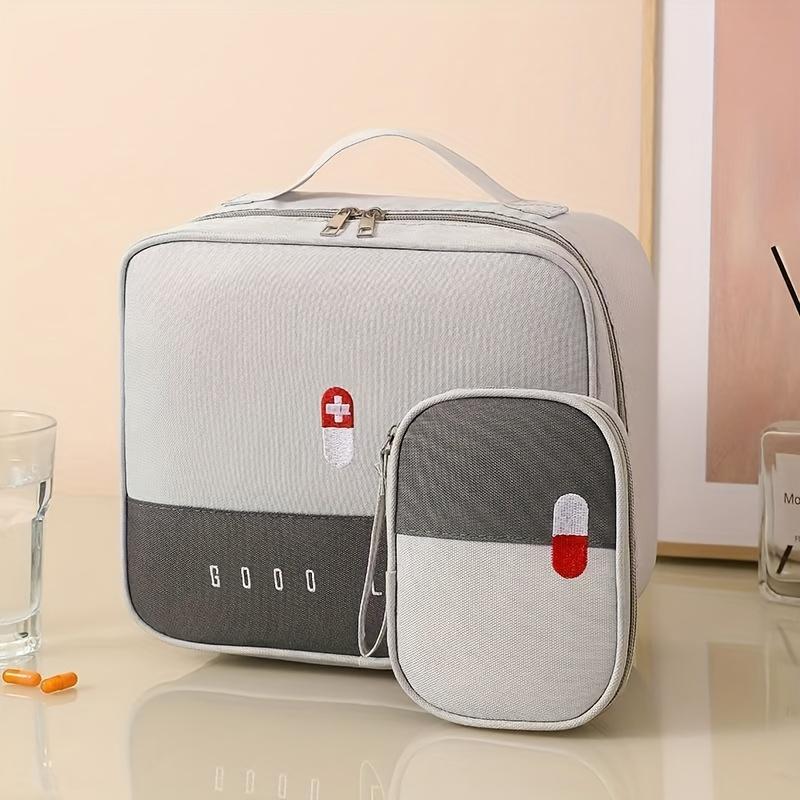 Portable First Aid Kit Bag, Dividers - Oxford Cloth Zippered Storage for Home Emergency, Travel & Outdoor (Empty Bag Only)