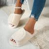 Fashion Winter Women House Slippers Comfortable Faux Fur Fashion Warm Shoes Women Slip on Flats Cozy Home Furry Slippers Slides Women