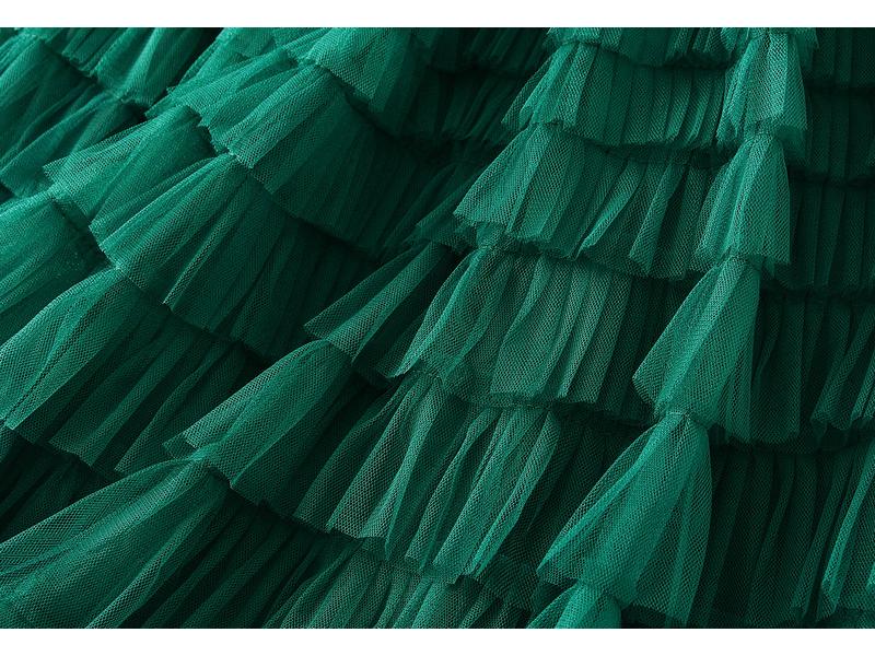 Fairy White Tulle Pleated Long Midi Skirt for Women - Spring/Autumn 2024 Collection.