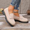 Women's round head women's matte flat-bottomed lazy shoes retro single shoes style casual shoes