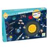 DJECO Space Observation Puzzle, 200-Piece Jigsaw Puzzle for Kids, Hidden Objects, Rocket, Planets, Stylish Scandinavian Style Educational Toy,