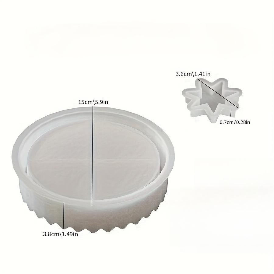 1set Unique Circular Candle Holder Mold for Advent Calendar, Silicone Mold with Date Display Stars,Two-Part Circular Lucky Star