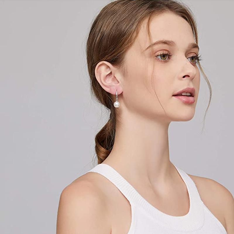 Echte S925 Sterlingsilber Mode Perlen-Ohrhänger für Damen Elegante Hochzeitsparty Schmuck Geschenke