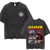 Men Women Guns N Roses Bullet Rose Rock Band Music Washed Vintage Tshirt Male Fashion Oversized Tshirt Men Women Casual Tees