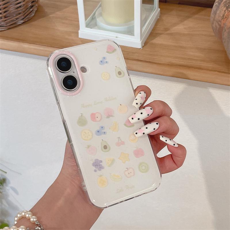 

Korean Full-Screen Fruit Chain Case for iPhone 17/16 Pro Max/15 Pro iPhone 16 Pro Max