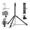 K&F CONCEPT Light Stand 61~260cm for Photography with Ball Head Camera Tripod Aluminum Folding Storage Compact Alloy Lightweight Load Capacity 5kg